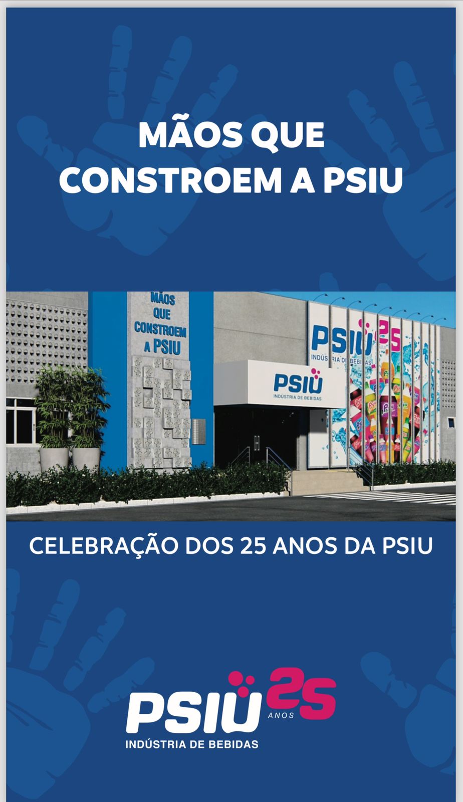 Mãos de pioneiros marcam monumento em homenagem aos 25 anos da Psiu. Em destaque aqui na Portfólio Vip