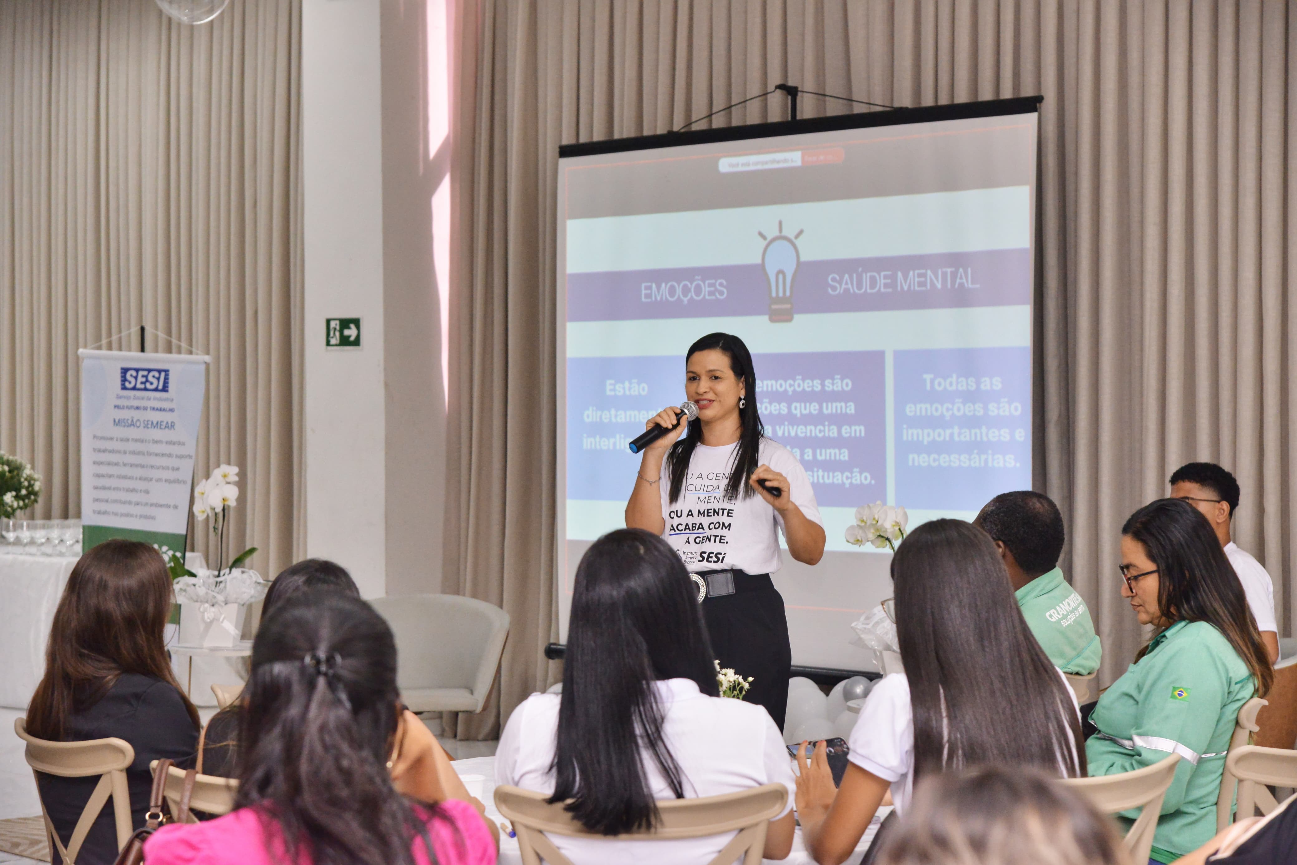 Workshop do SESI-MA destaca saúde mental no trabalho e atualizações da NR-1. Em destaque aqui na Portfólio Vip.