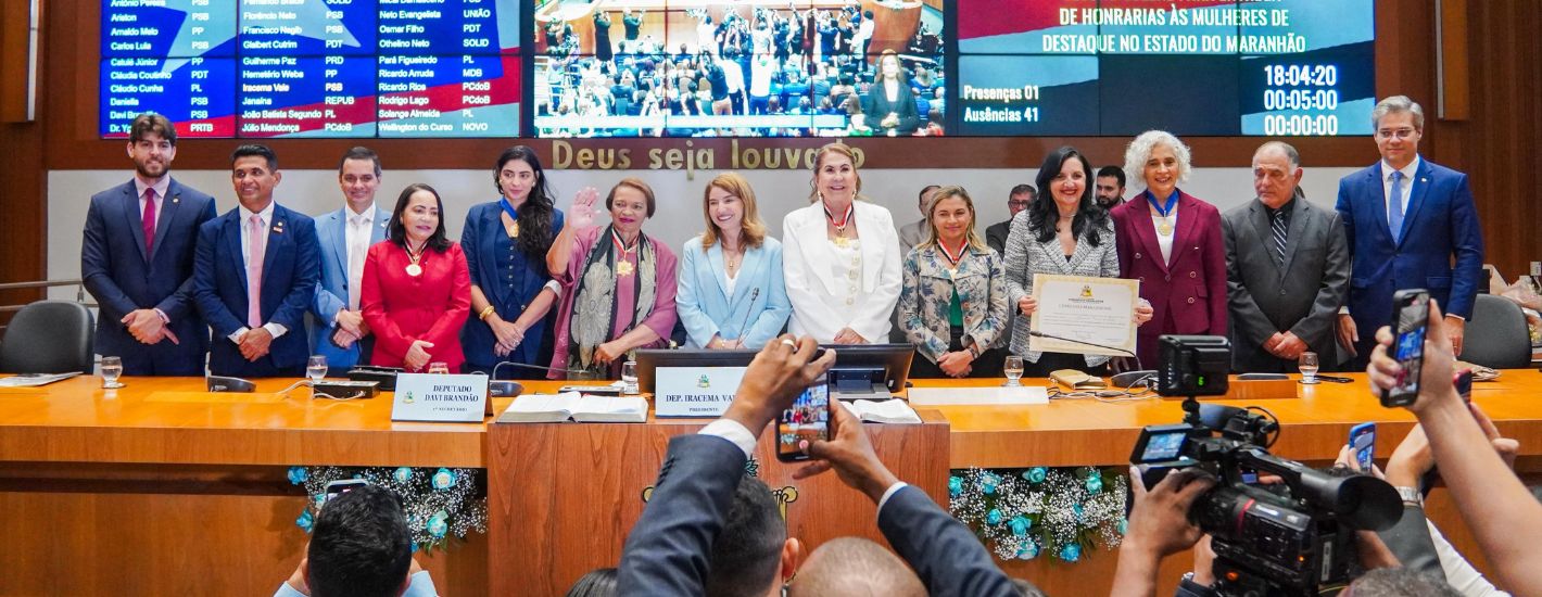 Em Sessão Solene, Alema homenageia mulheres de destaque com honrarias do Legislativo Maranhense. Em destaque aqui na Portfólio Vip.