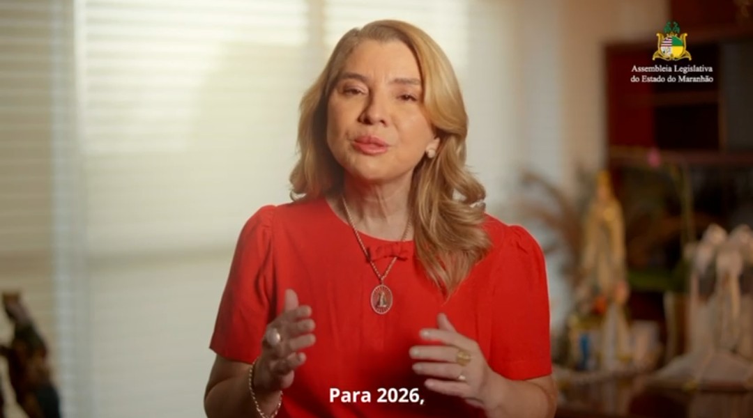 Iracema Vale presidente da Alema deseja a todos os maranhenses um feliz  2026. Em destaque aqui na Portfólio Vip.