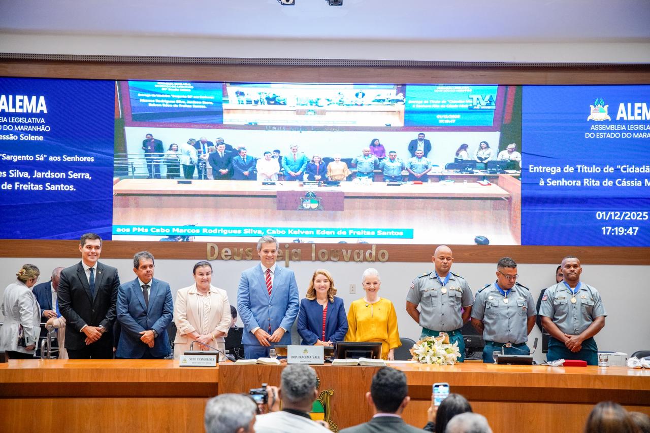 Assembleia entrega Título de Cidadã Maranhense à procuradora de Justiça e Medalha a PMs. Em destaque aqui na Portfólio Vip.